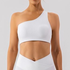 Womens Beachwear | Nancy one-shoulder seersucker bikini Beachwear Beachwear