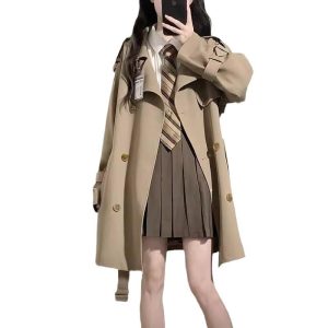 Womens Coats | Check trim gabardine trench coat Coats Coats