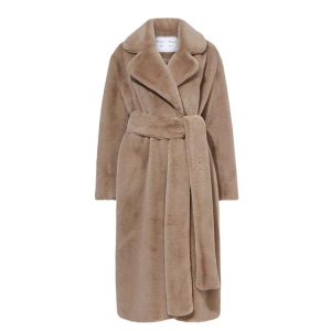 Womens Coats | Longline neat shearling shawl coat Coats Coats