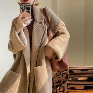 Womens Coats | Ribbed wool-blend coat Coats Coats