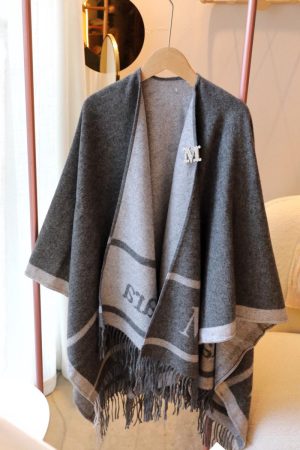 Womens Coats | Striped logo wool-blend cape Coats Coats