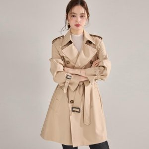 Womens Coats | Water-repellent gabardine short trench coat Coats Coats