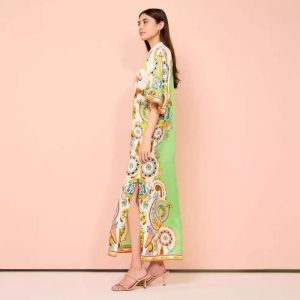 Womens Evening Dresses | Arcade printed linen maxi shirt dress Evening Dresses Evening Dresses