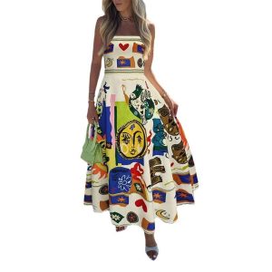 Womens Evening Dresses | Players printed linen maxi dress Evening Dresses Evening Dresses