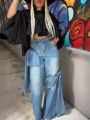 Womens Jeans | Skirt-layered flared jeans Jeans Jeans