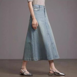 Womens Skirts | Panelled stretch-denim midi skirt Skirts Skirts