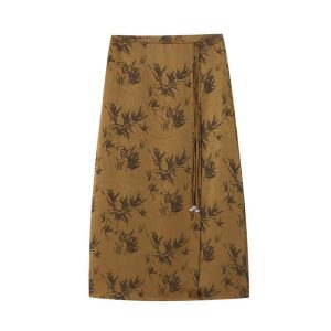 Womens Skirts | Printed satin midi wrap skirt Skirts Skirts