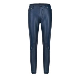 Womens Trousers | Black faux stretch-leather sweatpants Trousers Trousers