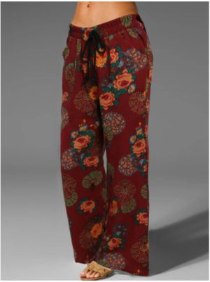 Womens Trousers | Emmy floral-print silk-satin trousers Trousers Trousers