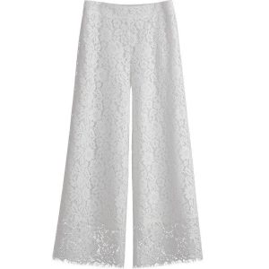 Womens Trousers | Jeret wide-leg sheer lace trousers Trousers Trousers