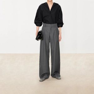 Womens Trousers | Oversized wide-leg wool-blend trousers Trousers Trousers