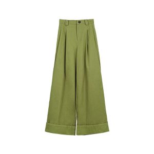 Womens Trousers | Wide-leg cotton trousers Trousers Trousers