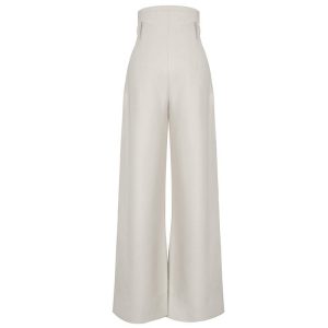 Womens Trousers | Wide-leg wool trousers Trousers Trousers