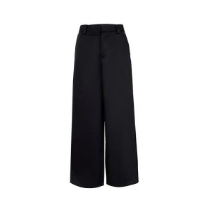 Womens Trousers | Wide-leg wool trousers Trousers Trousers