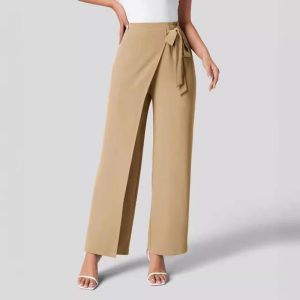 Womens Trousers | Wrap-effect satin trousers Trousers Trousers